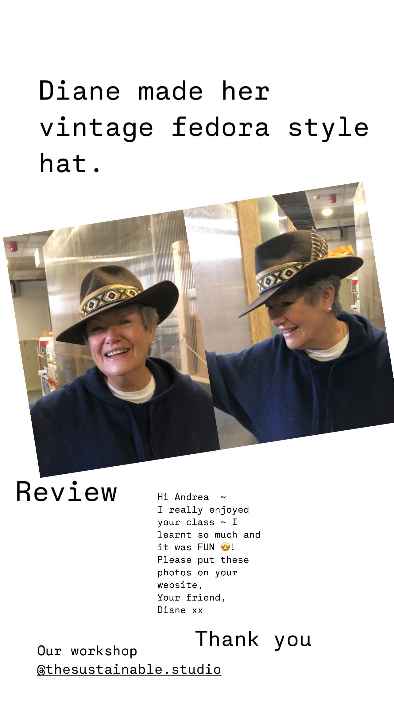 A Andrea workshop modern hat make
