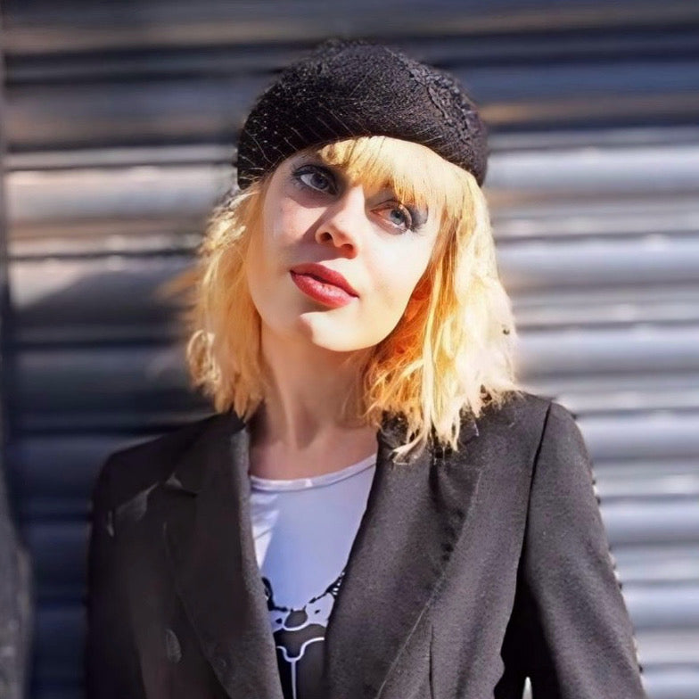 C Marlene Beret With Veil – Andrea's Closet Millinery