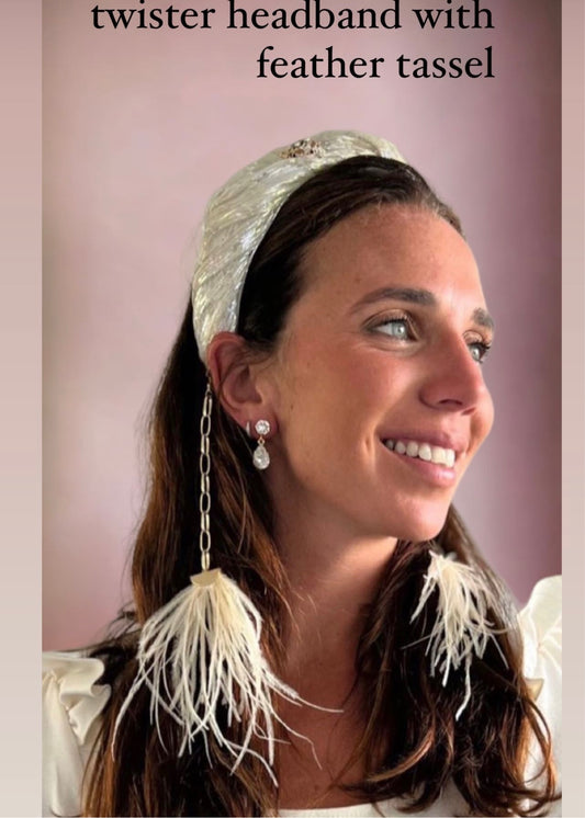 D-Metallic white headband