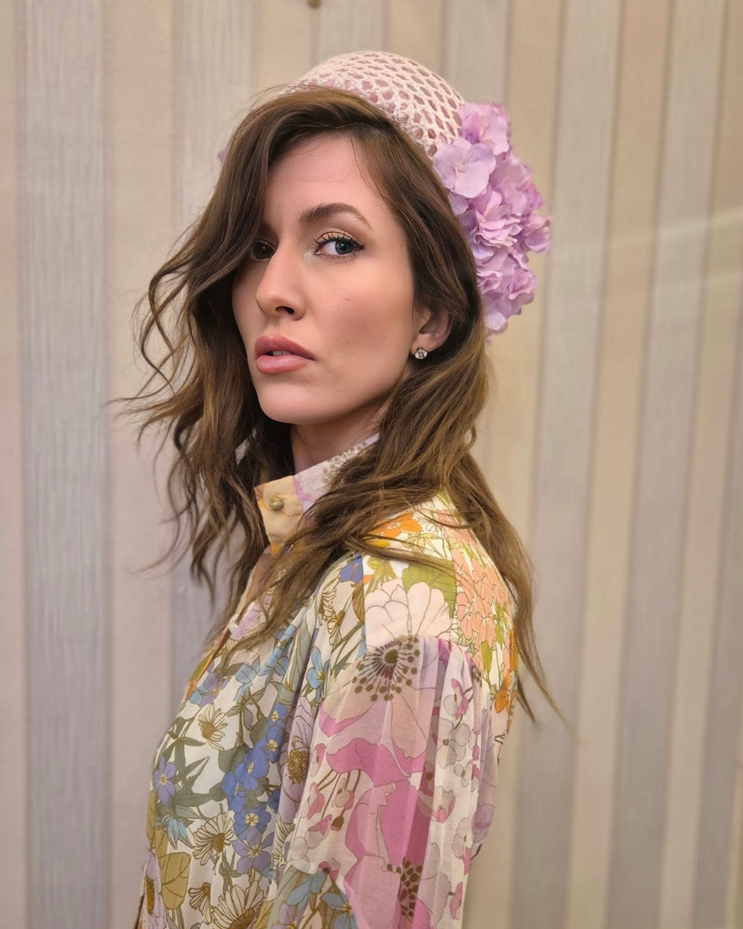 HIDRAGENA — Pink Hydrangea Royal Ascot Headpiece | Natural Fibre & Silk Flowers