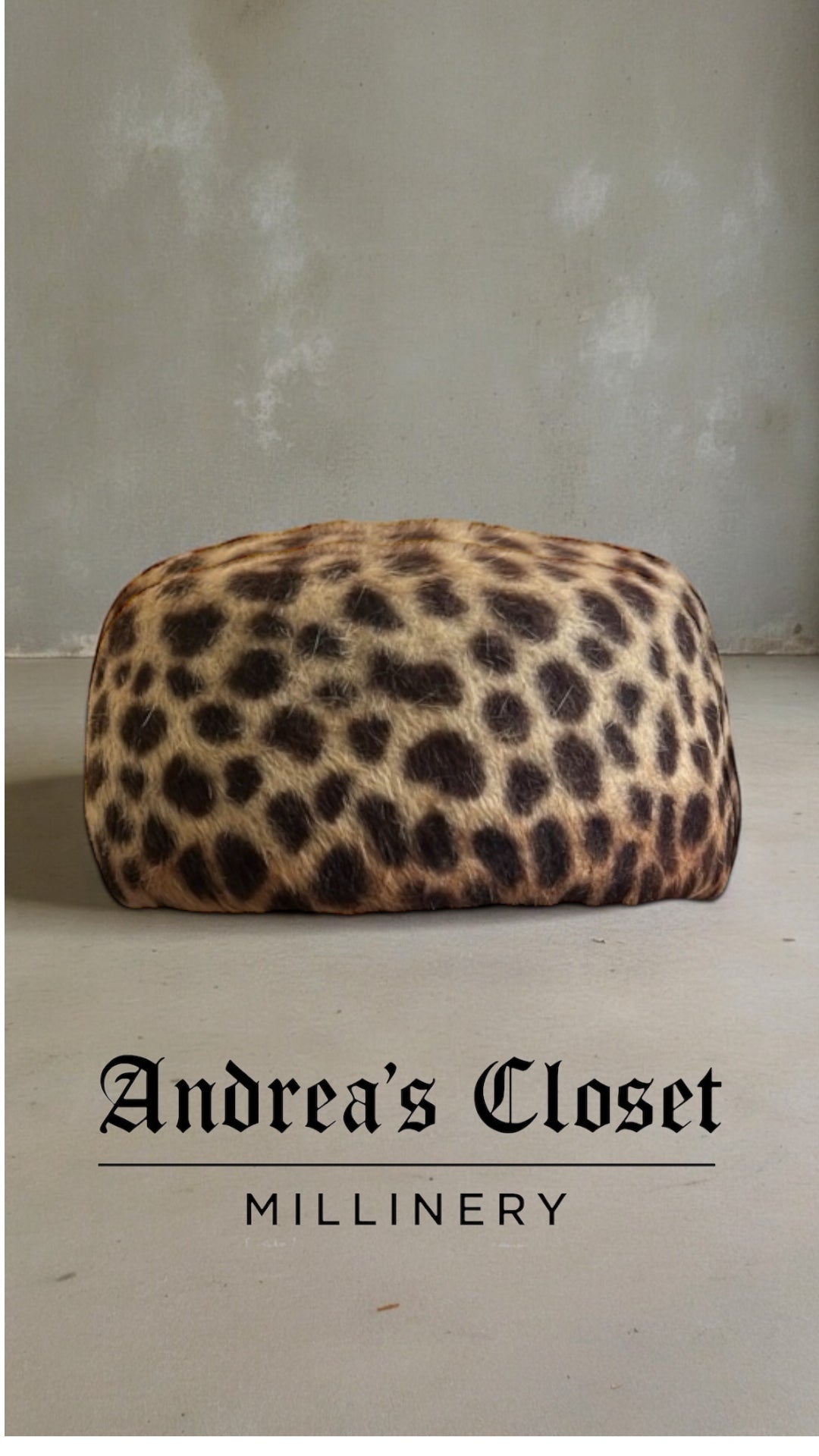 *Sazch – Leopard Fur Felt Pillbox Hat*  
A classic design with attitude.

I