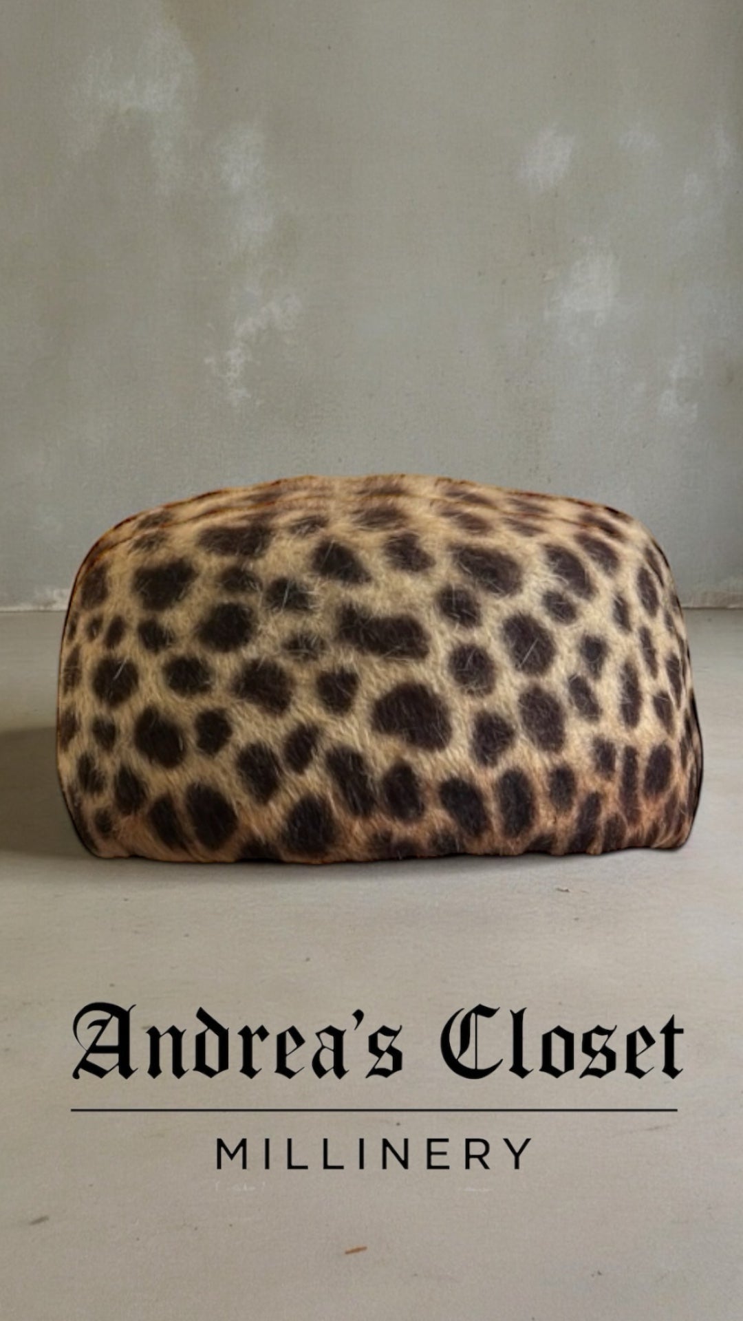 *Sazch – Leopard Fur Felt Pillbox Hat*  
A classic design with attitude.

I