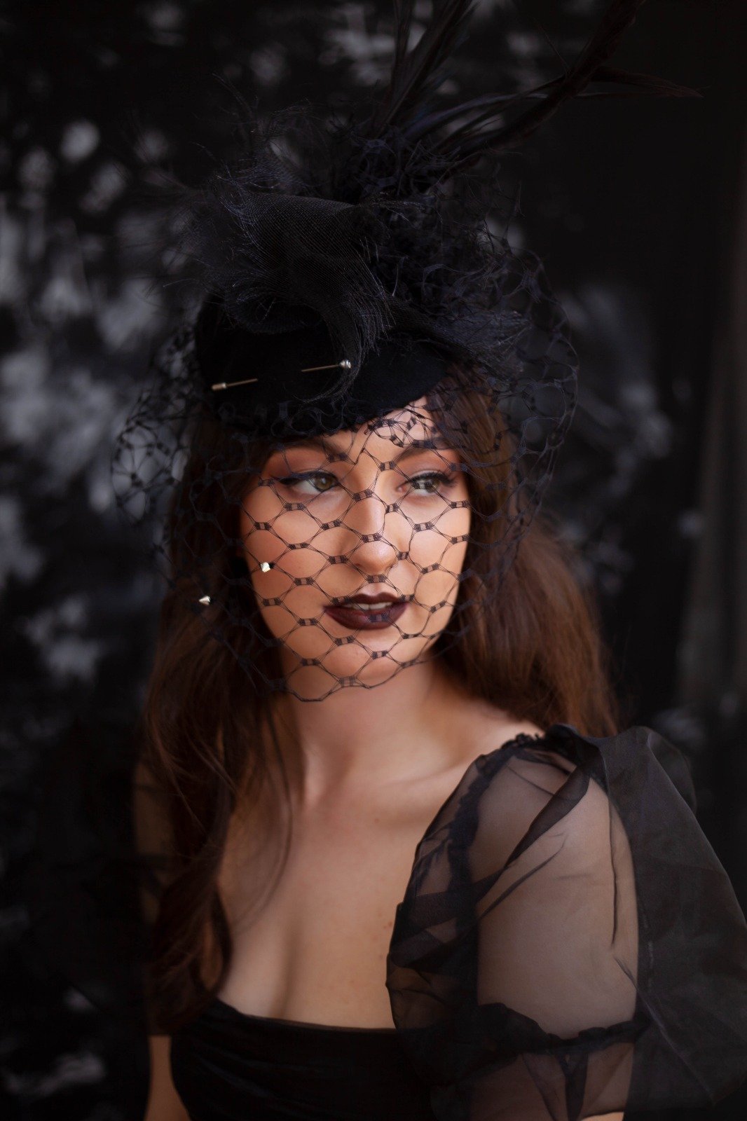 A Alexandra Veil hat Fascinator