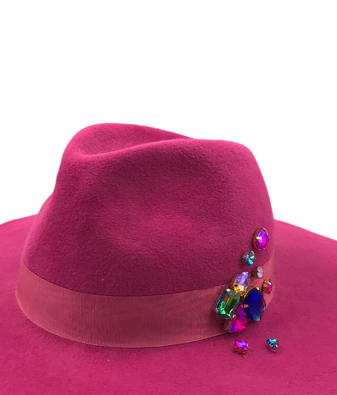 Hat Velour fedora hat magenta