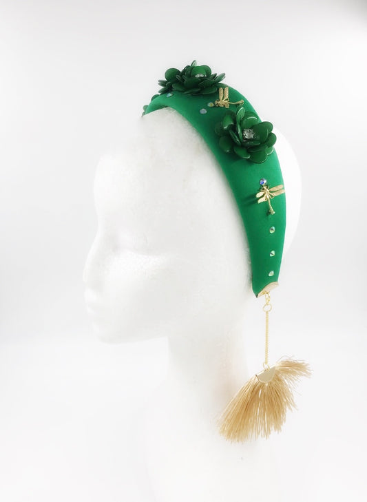 D-Headband , headpiece fashion headband , green headband