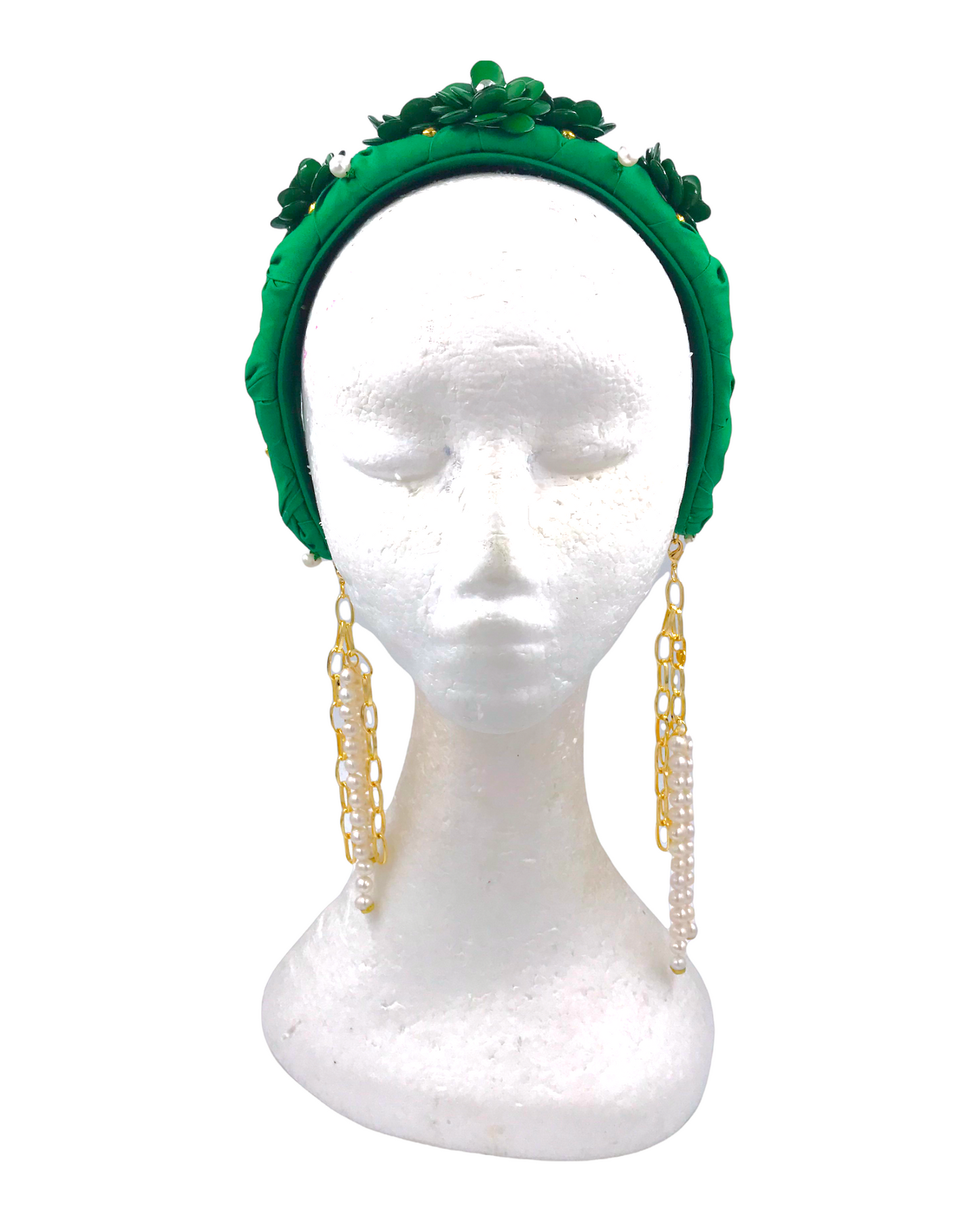 D-Headband , headpiece fashion headband , green headband