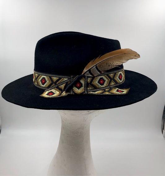 Hat fedora woven trim