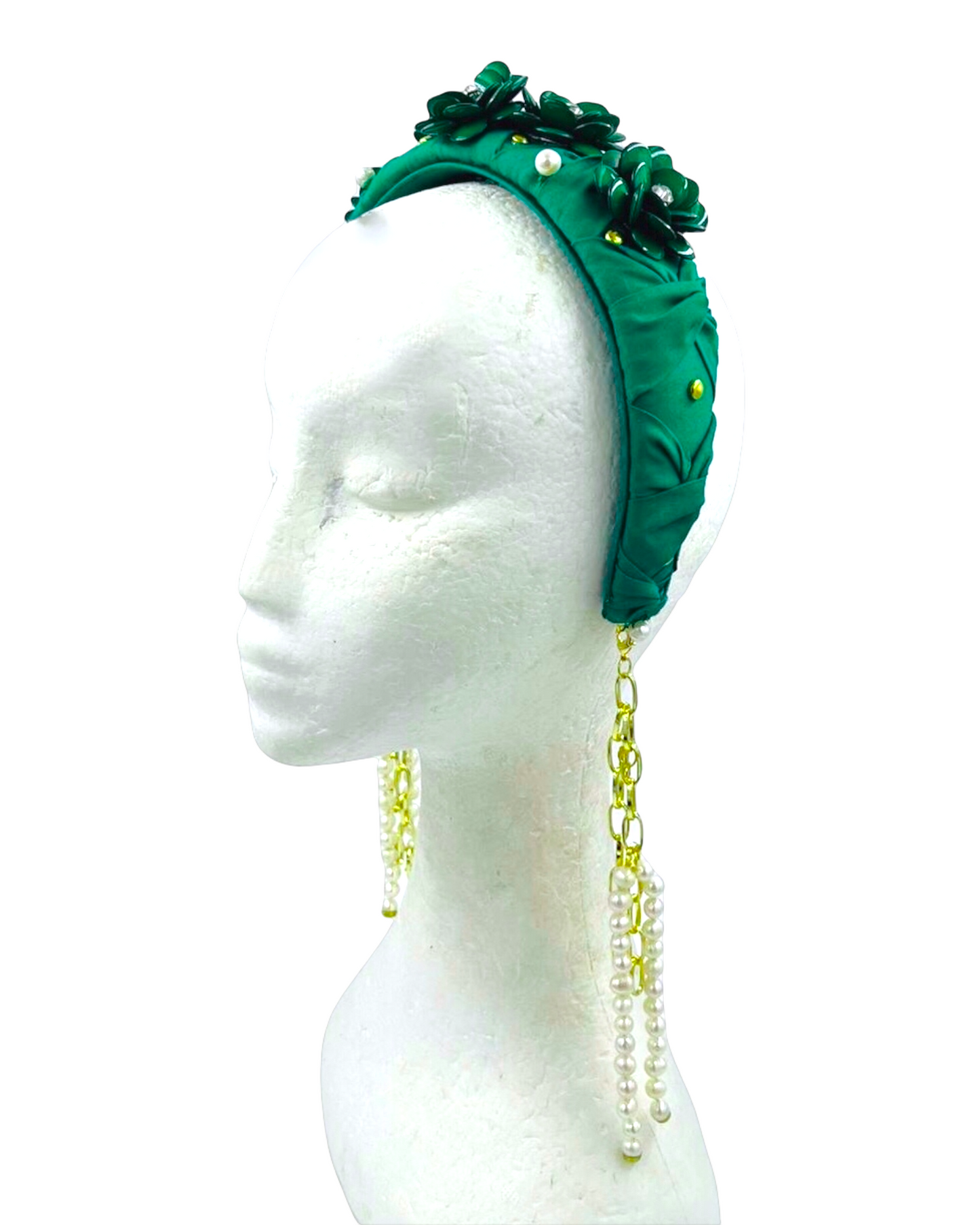 D-Headband , headpiece fashion headband , green headband