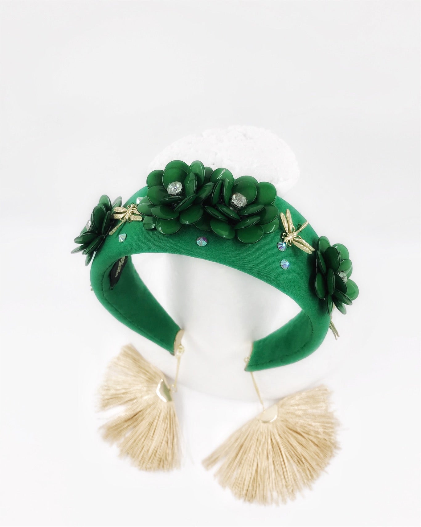 D-Headband , headpiece fashion headband , green headband